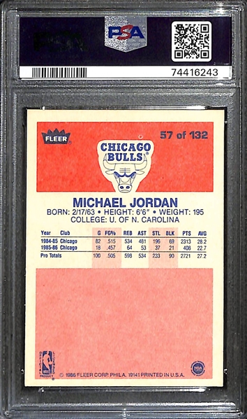 1986 Fleer Michael Jordan #57 Rookie Card PSA 6