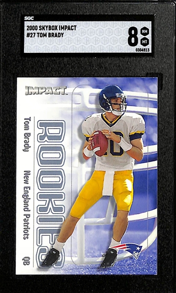 2000 Skybox Impact # 27 Tom Brady Rookie Card Graded SGC 8