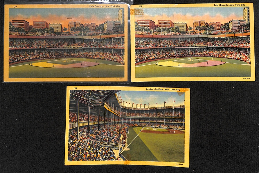 Lot of (6) 1951 Topps Red Back Baseball Cards, Postcards, and More
