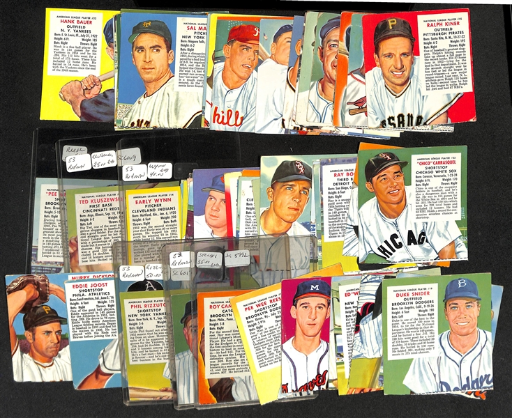 Lot of (55) 1952-1955 Red Man Tobacco Cards Without Tabs Inc. 1955 Duke Snider