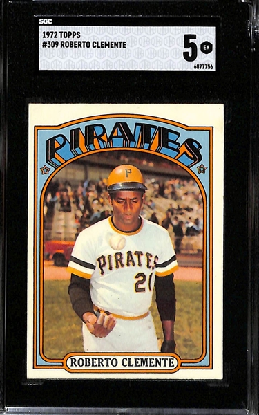Roberto Clemente SGC Graded Cards w. 1971 Topps # 630 SGC 4 and 1972 Topps # 309 SGC 5