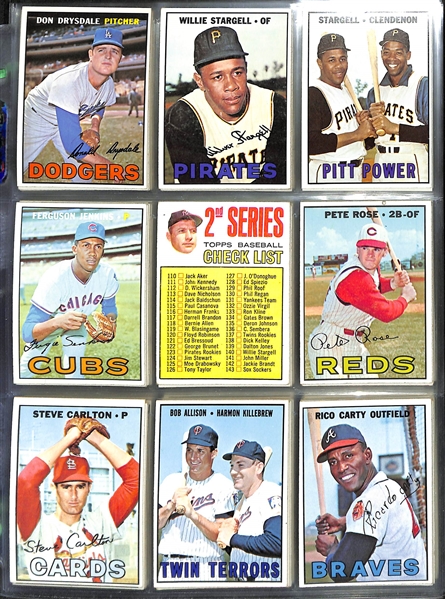 Lot of (245) Assorted 1967 Topps Baseball Cards w. Pete Rose