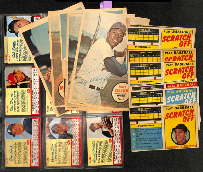 Lot of (49) 1961-1963 Post Baseball Cards, (5) 1967 Topps Posters & (13) 1971 Topps Scratch Offs w. (2) Juan Marichal