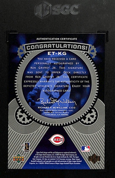 2004 Upper Deck Etchings Ken Griffey Jr. Etched In Time Autograph Blue #d 41/150 Graded SGC 9