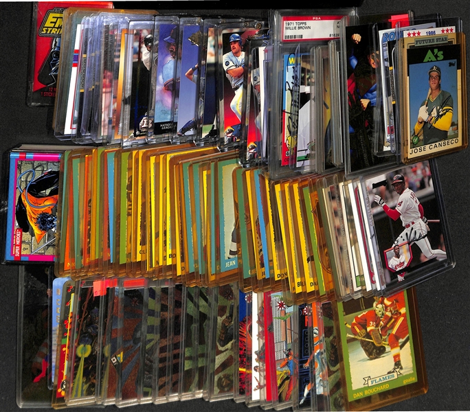 Lot of (100+) Mixed Sports and Non Sports Card Lot w. 9 Autographs including Jose Canseco Rookie Card (JSA Auction Letter)