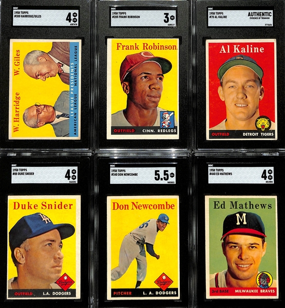 Lot - Ernie Banks 1958 Topps Baseball Card Number 310.