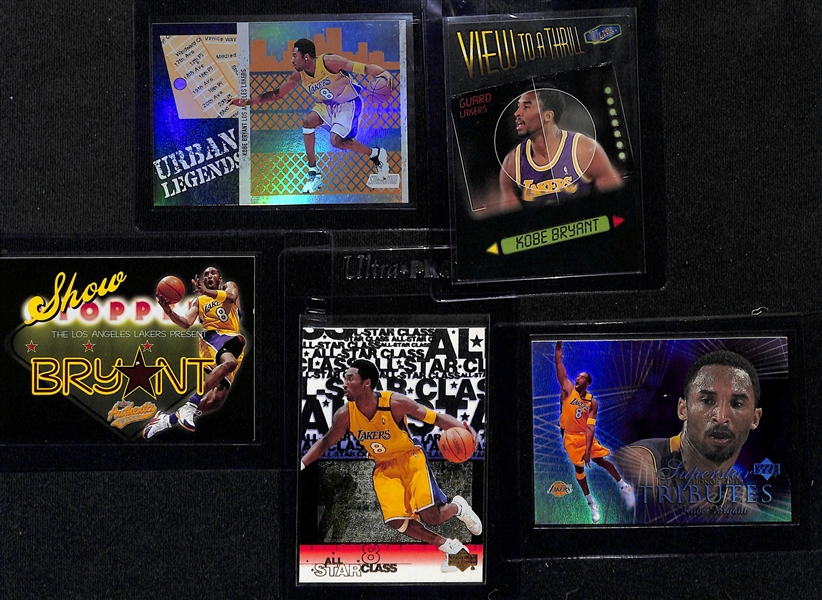 Lot of (10) Kobe Bryant Inserts w. 2001-02 Topps Gold Label Jam Artists, 2000-01 Upper Deck Unleashed, and Others
