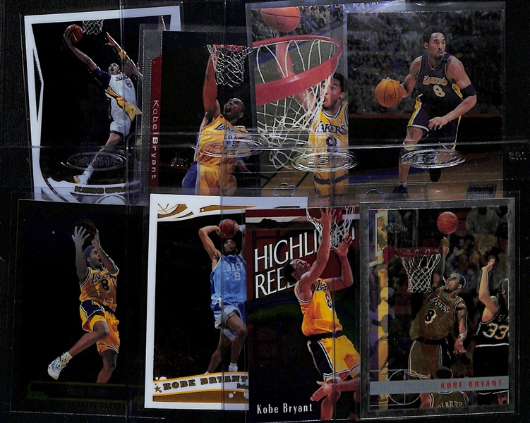 Lot of (8) Kobe Bryant Chrome Basketball Cards w. 1997-98 Topps Chrome #171 (2nd Year)