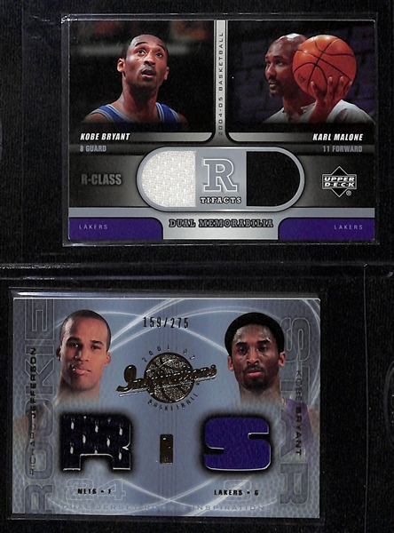 Lot of (5) Kobe Bryant Relic Cards w. 2003-04 Upper Deck All-NBA Triple Honor Roll Tracy McGrady/Kobe Bryant/Jason Richardson, and Others