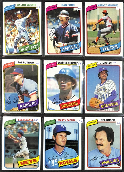 1980 Topps Baseball Complete Set Inc. Rickey Henderson Rookie Year