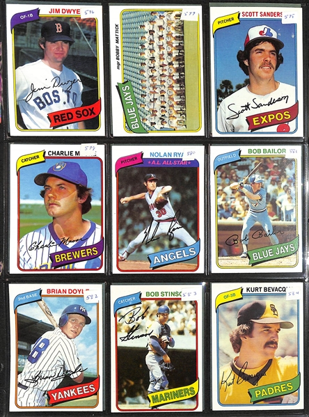 1980 Topps Baseball Complete Set Inc. Rickey Henderson Rookie Year