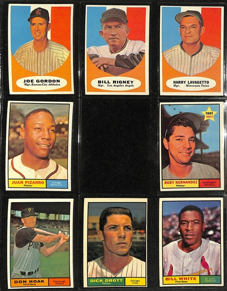 High-Quality Near-Complete 1961 Topps Baseball Card Set (Missing 50 Cards) w. 52 Graded Cards Inc. Mantle #300 (SGC 5), Mantle All-Star #578 (SGC 6.5), Mantle 565' HR (SGC 6), Banks #415 (SGC 6),...