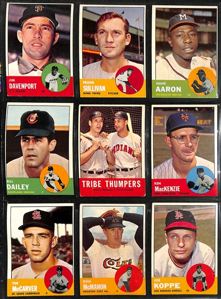 1963 Topps Complete Baseball Card Set w. 4 Graded Cards Inc. Mickey Mantle  #200 (BVG 5), Pete Rose Rookie #537 (PSA 2), Willies Stargell #553 (PSA 3), and Gary Geiger #513 (PSA 7)