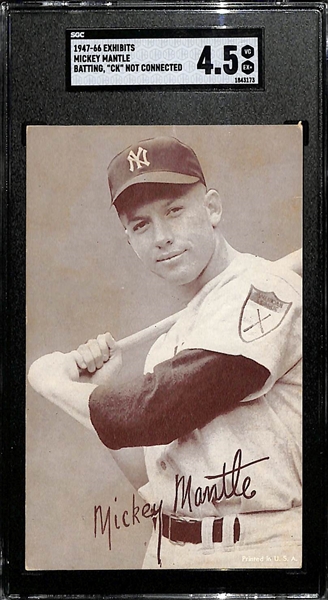 Mickey Mantle 1947-66 Exhibits Batting CK: Not Connected Graded SGC 4.5