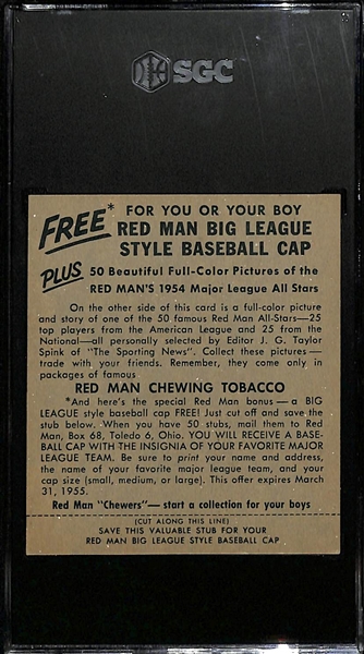 1954 Redman Tobacco AL-20 Yogi Berra Graded SGC 6