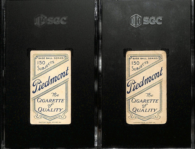1909 Piedmont Cigarettes T206 Ed Hahn SGC 3.5 and Art Devlin SGC 1.5