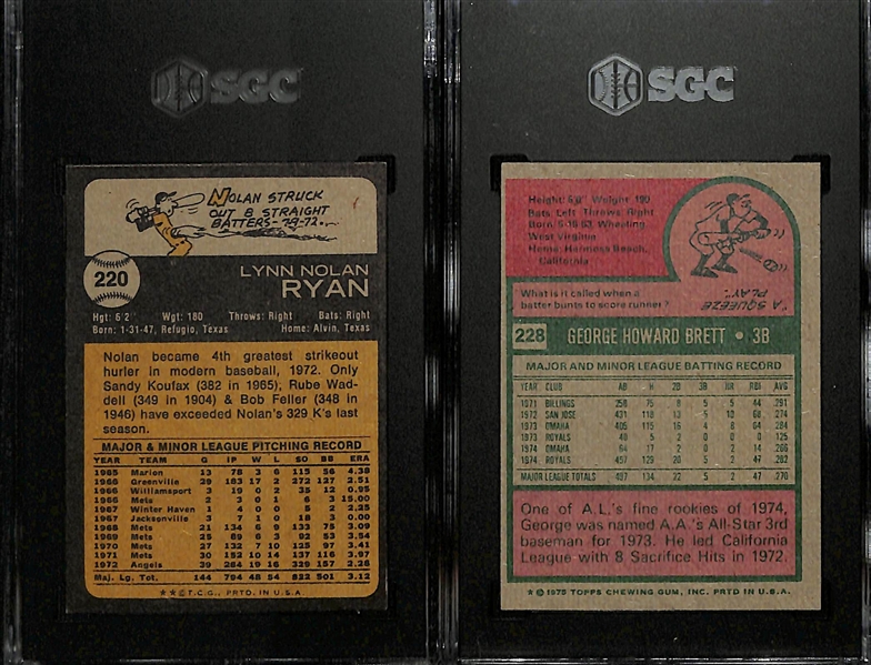 1973 Topps Nolan Ryan # 220 Graded SGC 7 and 1975 George Brett Graded SGC 6.5