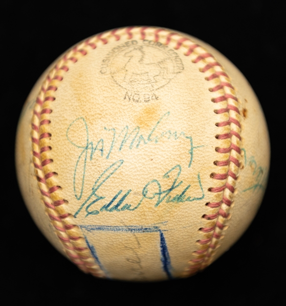Vintage Multi-Signed Baseball w. Lloyd Waner, Al Lopez and Others (JSA Auction Letter)