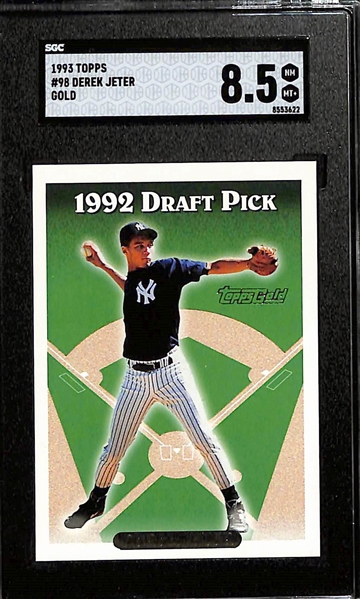 Baseball Card Lot - 1993 Topps Gold Derek Jeter Rookie #98 (SGC 8.5) & 1973 Topps Nolan Ryan #220 (SGC 5)