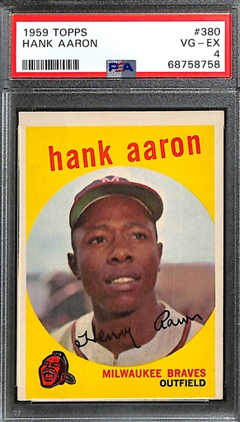 1959 Topps Hank Aaron #380 Graded PSA 4