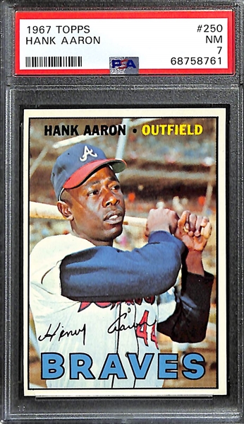 1967 Topps Hank Aaron #250 Graded PSA 7