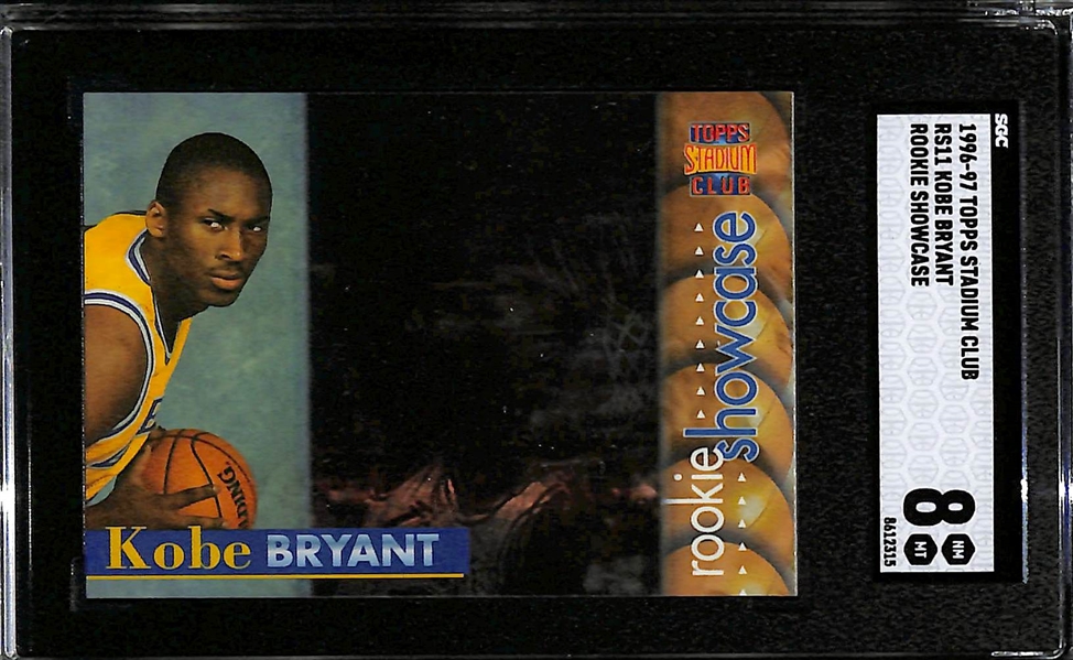 1996-97 Kobe Bryant Rookie Lot - Stadium Club Rookie Showcase #RS11 (SGC 8) & Stadium Club Rookies #R9 (SGC 9)