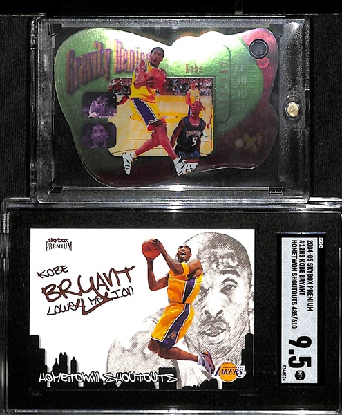 (2) Kobe Bryant Insert Cards - 1997-98 Gravity Denied & 2004-05 Hometown Shoutouts #/610 (SGC 9.5)