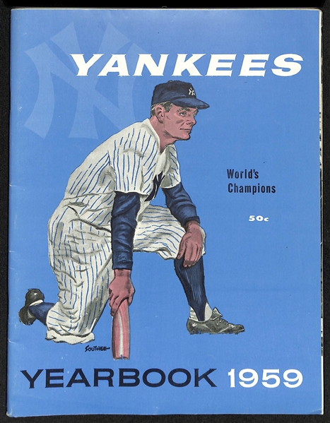 Lot of (3) Yankees Yearbooks - 1950/1955/1959 & (2) Dodgers Yearbooks - 1962/1966