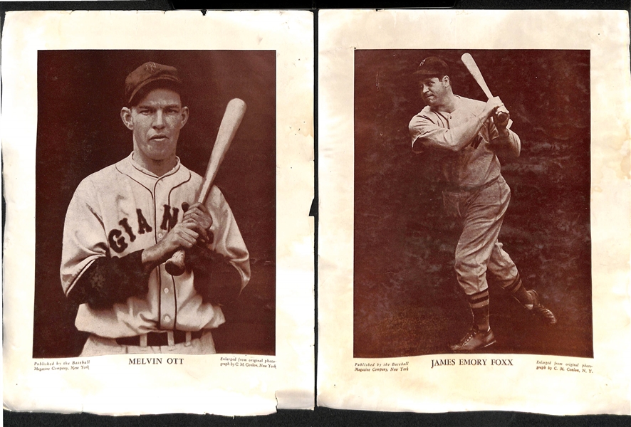 Lot of (7) Baseball Magazines and (15) Photos-Prints from 1930s-Early 1960s w. Joe DiMaggio Print