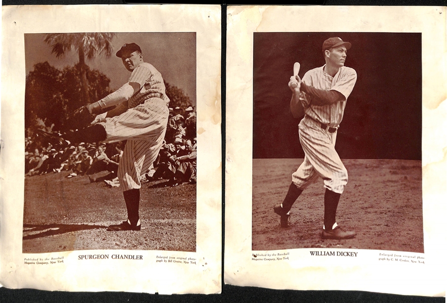 Lot of (7) Baseball Magazines and (15) Photos-Prints from 1930s-Early 1960s w. Joe DiMaggio Print