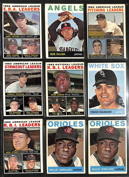 Lot of (240+) 1964 Topps Baseball Cards w. Leader Cards