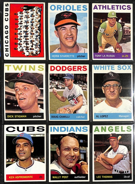 Lot of (240+) 1964 Topps Baseball Cards w. Leader Cards