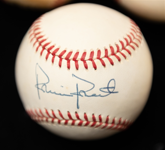 Lot of (4) Robin Roberts and (1) Richie Ashburn Autographed Baseballs (JSA Auction Letter)