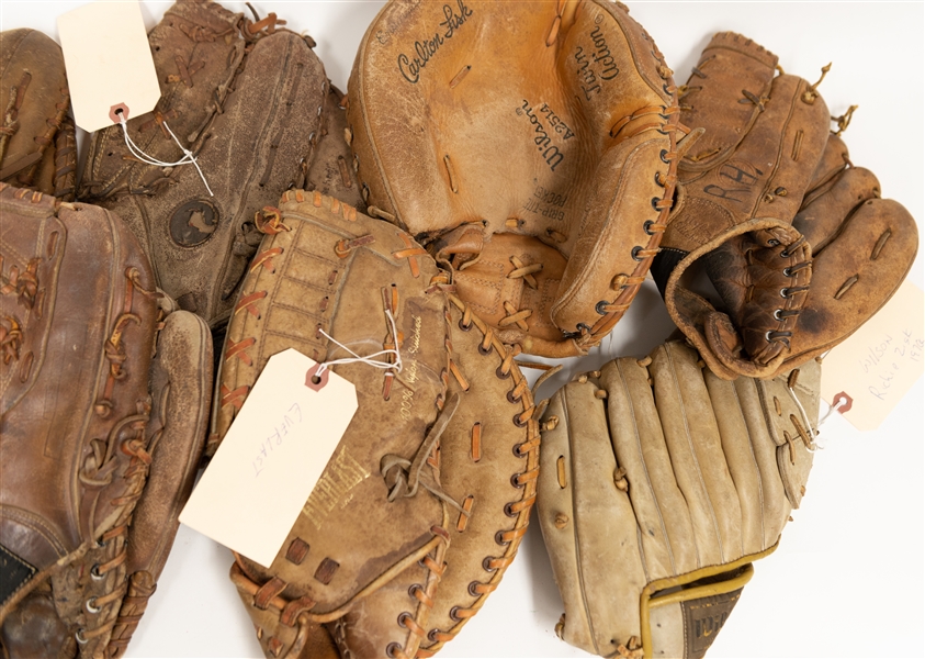 Lot of (7) Vintage Baseball Gloves Circa 1960s-1970s w. Macgregor Roberto Clemente, Wilson Luis Aparicio, and Others