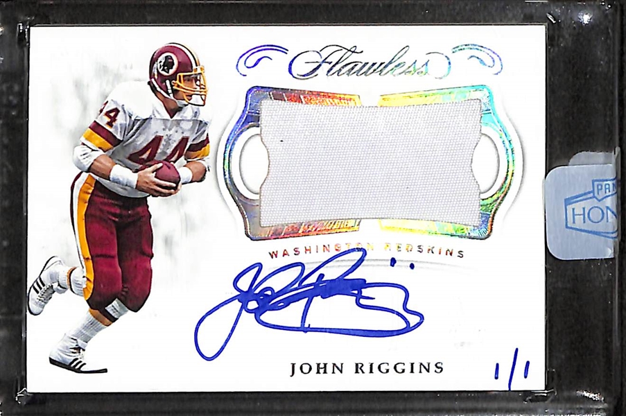 2022 Panini Honors, 2018 Flawless John Riggins Autographed Patch Football Card #d 1/1
