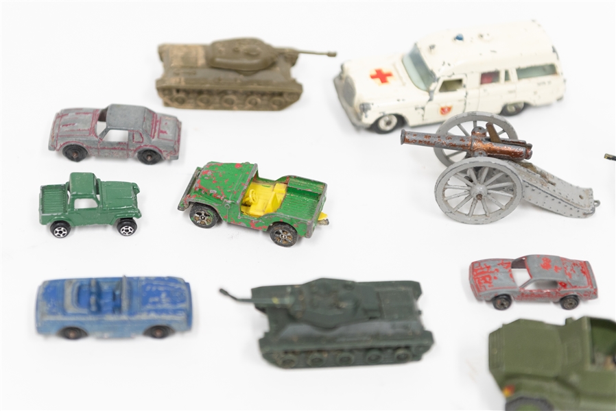 Lot of (15) Barclay Lead and Plastic Tanks & Vehicles from 1940-50s 