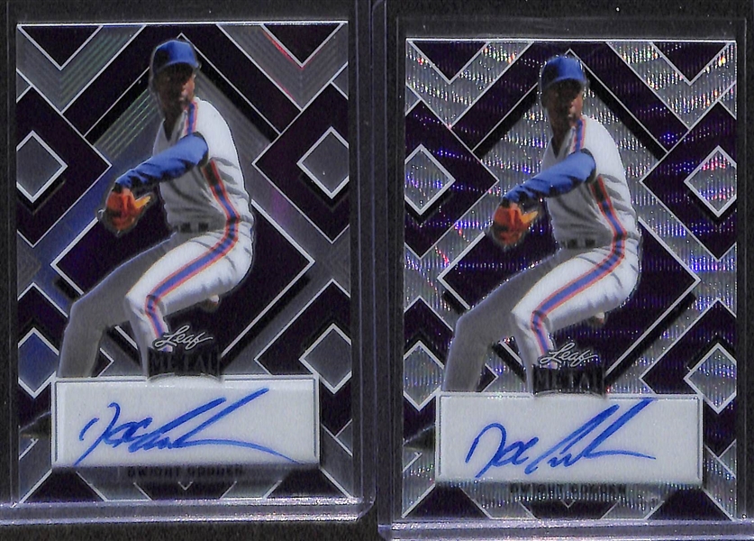 Lot of (3) 2022 Leaf Metal Dwight Gooden Autographs and 2022 Leaf Exotic Sammy Sosa 1/1