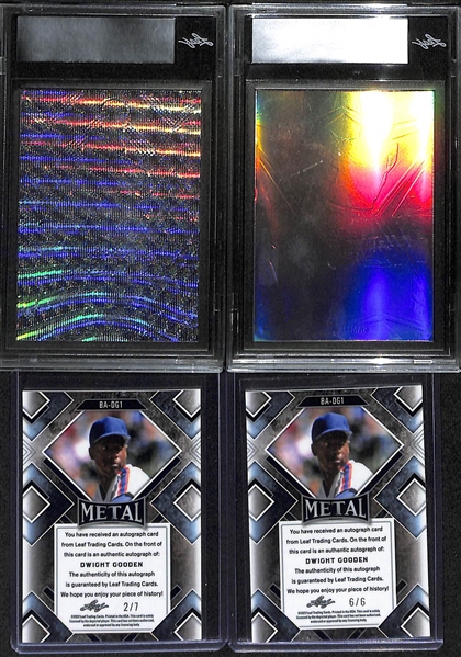Lot of (3) 2022 Leaf Metal Dwight Gooden Autographs and 2022 Leaf Exotic Sammy Sosa 1/1
