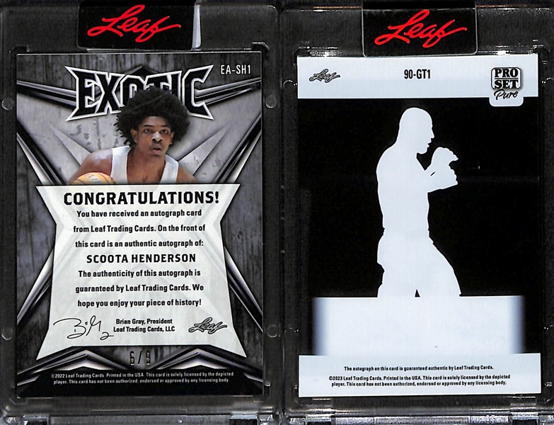 2022 Leaf Exotic Scoota Henderson Zebra #d 6/9 and 2022 Pro Set Pure Glover Teixeira #d 6/6