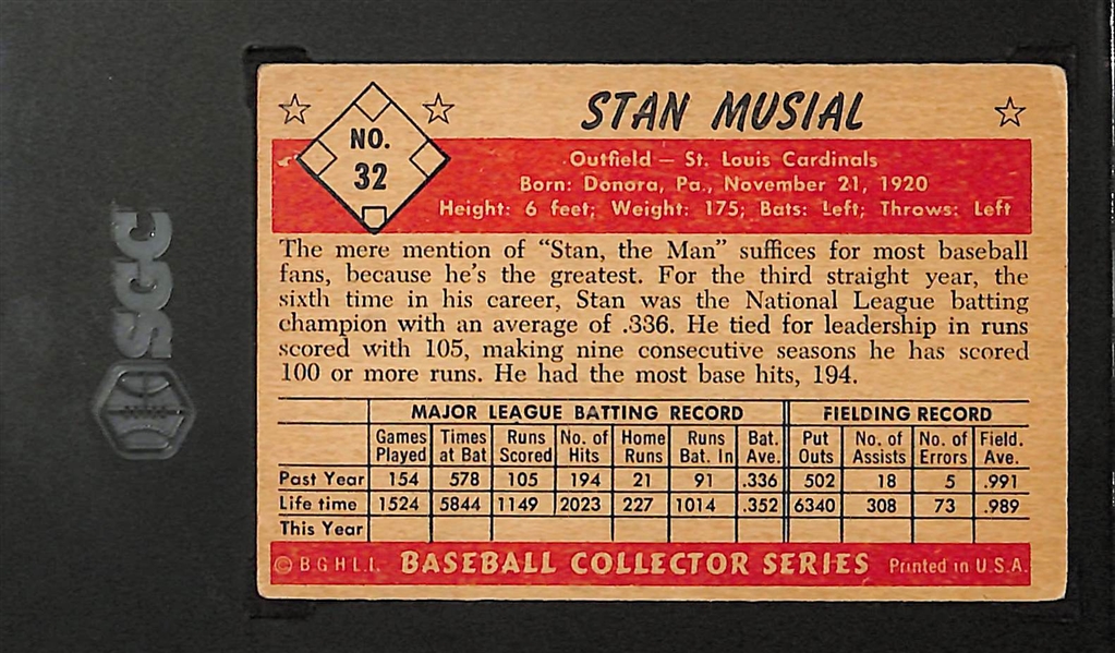 1953 Bowman Color Stan Musial #32 Graded SGC 4