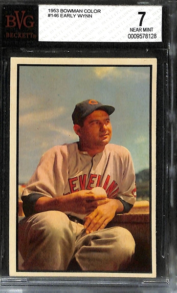 (11) 1953 Bowman Color Cards (All Graded BVG 7) w. Rizzuto (#9), Wynn (#146), +