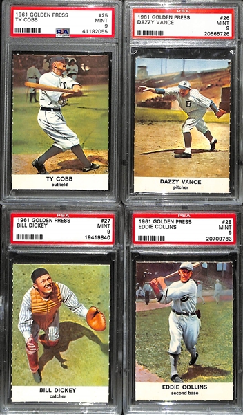 MOSTLY PSA 9 Mint 1961 Golden Press Baseball HOF Complete Set - 27 of 33 are Graded PSA 9! (4 PSA 8, 1 BVG 8, 1 PSA 7)