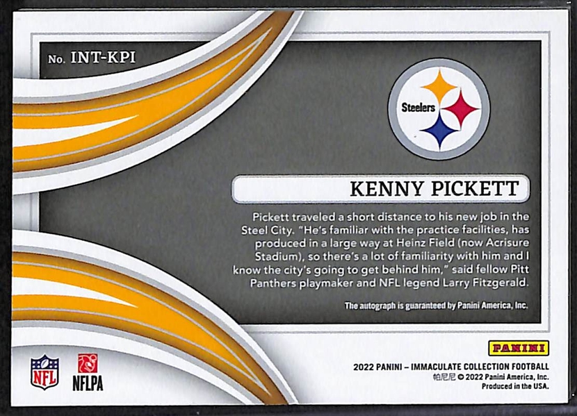 2022 Immaculate Introductions Kenny Pickett Autograph Rookie #d 18/49