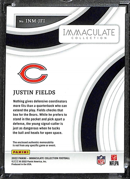 2022 Immaculate Justin Fields Patch One of One 1/1