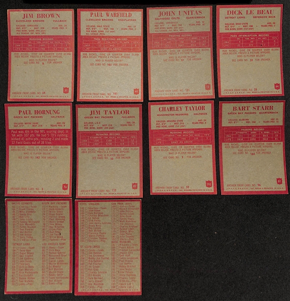 1965 Philadelphia Football Complete Set of 198 Cards w. Jim Brown