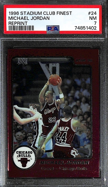 1996 Stadium Club Finest Chrome Michael Jordan 1985 Star Reprint Graded PSA 7