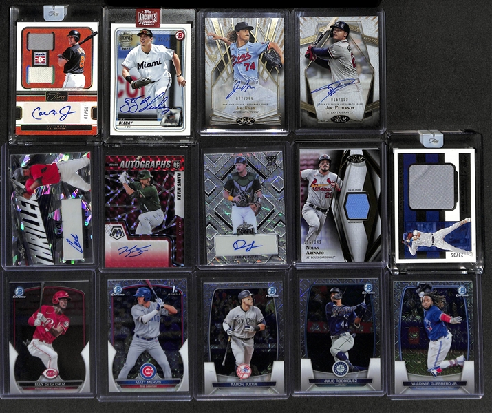 Lot of (14) Baseball Rookies, Autographs, and Patches inc. 2023 Three and Two Cal Ripken Duel Patch Autograph (#/10)