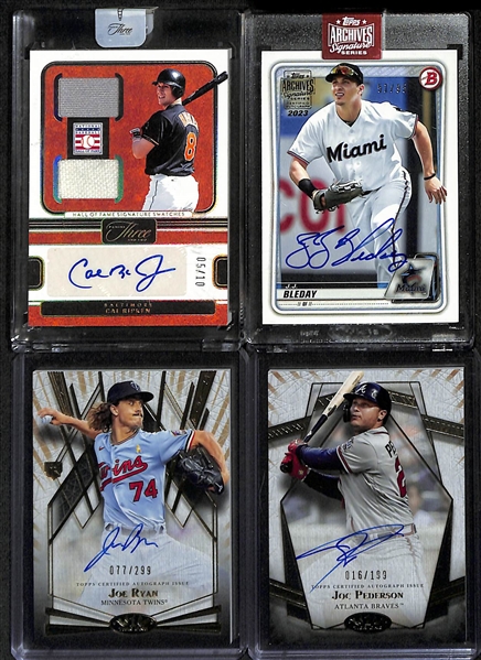 Lot of (14) Baseball Rookies, Autographs, and Patches inc. 2023 Three and Two Cal Ripken Duel Patch Autograph (#/10)