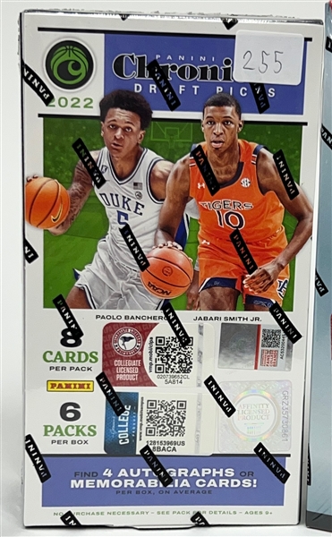 2021 Panini Prizm Draft Picks Basketball Hobby Box, and 2022 Panini Chronicles Draft Picks Basketball Hobby Box