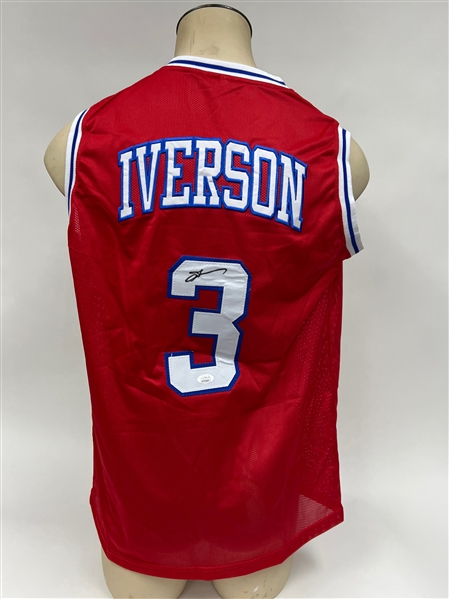 Lot of (2) Signed Basketball Jerseys Inc. Hakeem Olajuwon, and Allen Iverson (Both JSA Authenticated)